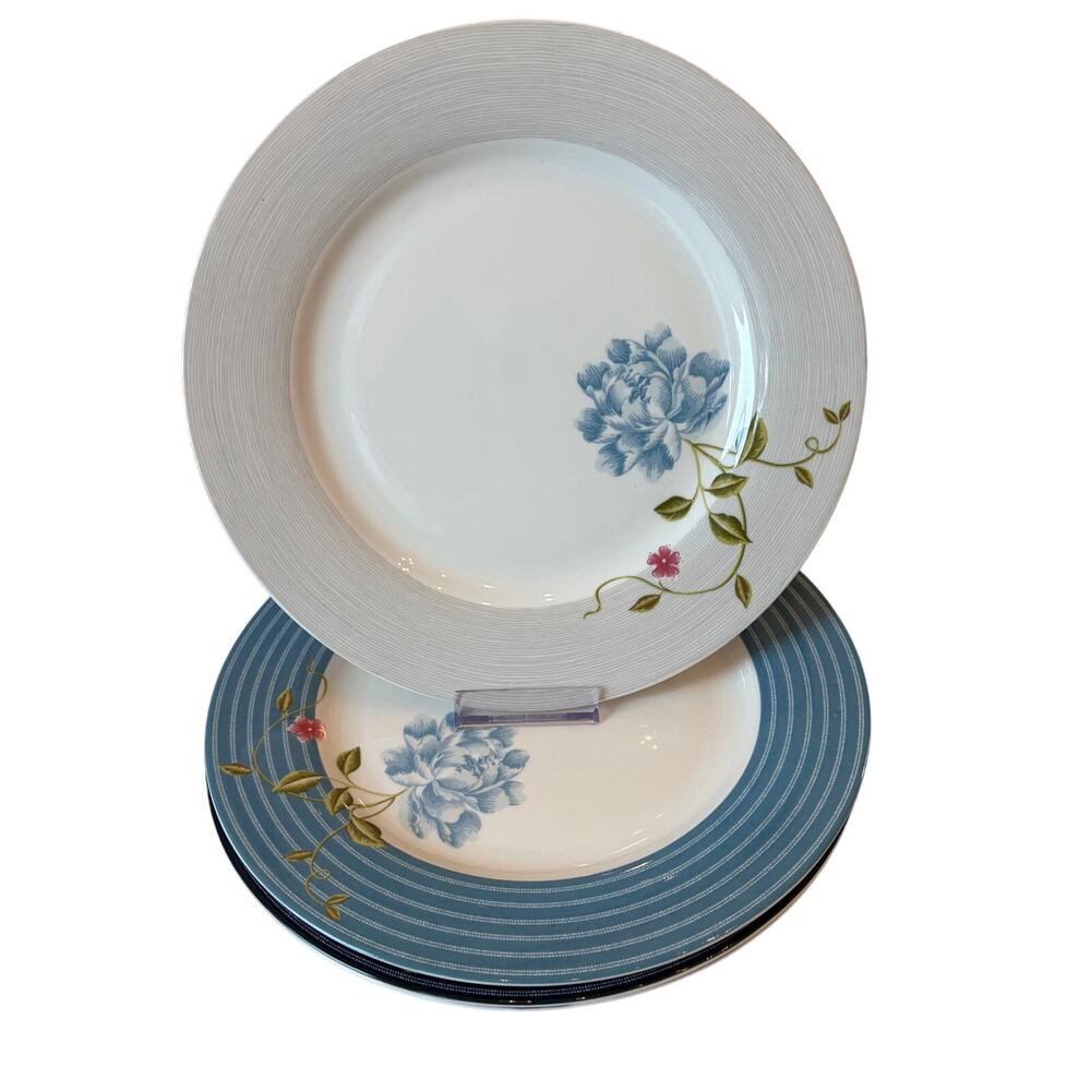 4pc Laura Ashley Heritage Collectables Floral Dinner Plates 10.25" Ceramic NEW